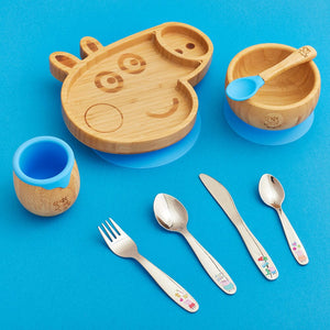 Complete Peppa Pig Bowl, Plate, Cup, and Cutlery Set bamboo bamboo 