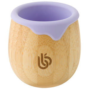 Bamboo Toddler Cup for Kids, 150ml Bamboo Transition Cup for Baby with Silicone Liner, can also be used as Snack Cup, Ideal for Baby-Led Weaning, Promotes Drinking and Oral Motor Skills, Lilac