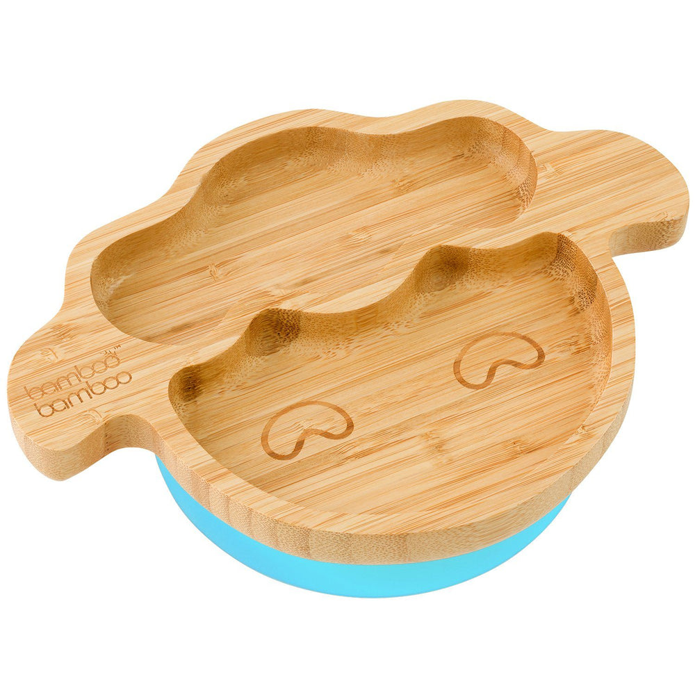 Bamboo Little Lamb Suction Plate Feeding Products bamboo bamboo Blue 